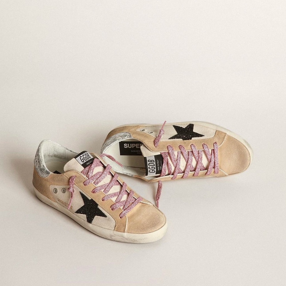 Golden Goose Women's Beige and Black Sneakers